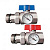 Комплект прямых кранов с американкой и термометром 1" Vieir